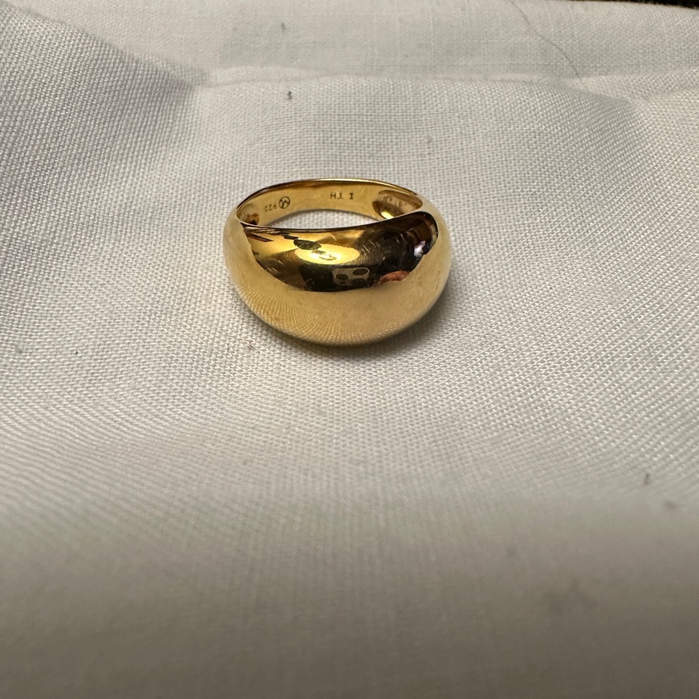 Classic Gold Dome Band Ring .925 silver with gold overlay